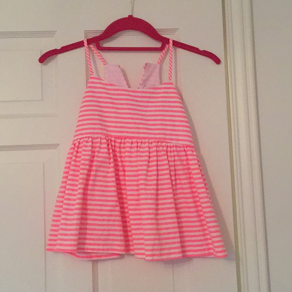 Pink and White Spaghetti Strap Top